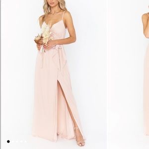 Show Me Your Mumu Dusty Blush Crisp, Liz Maxi Dress XS, Wrap Dress